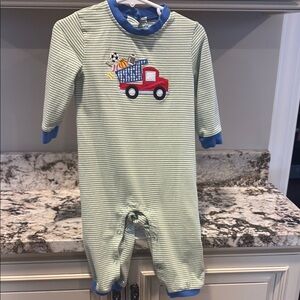 Striped Green and Blue Kids One Piece